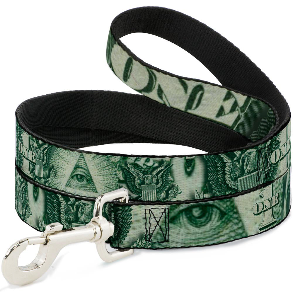 Dog Leash - One Dollar Bill Eye of Providence/Bald Eagle CLOSE-UP Dog Leashes Buckle-Down
