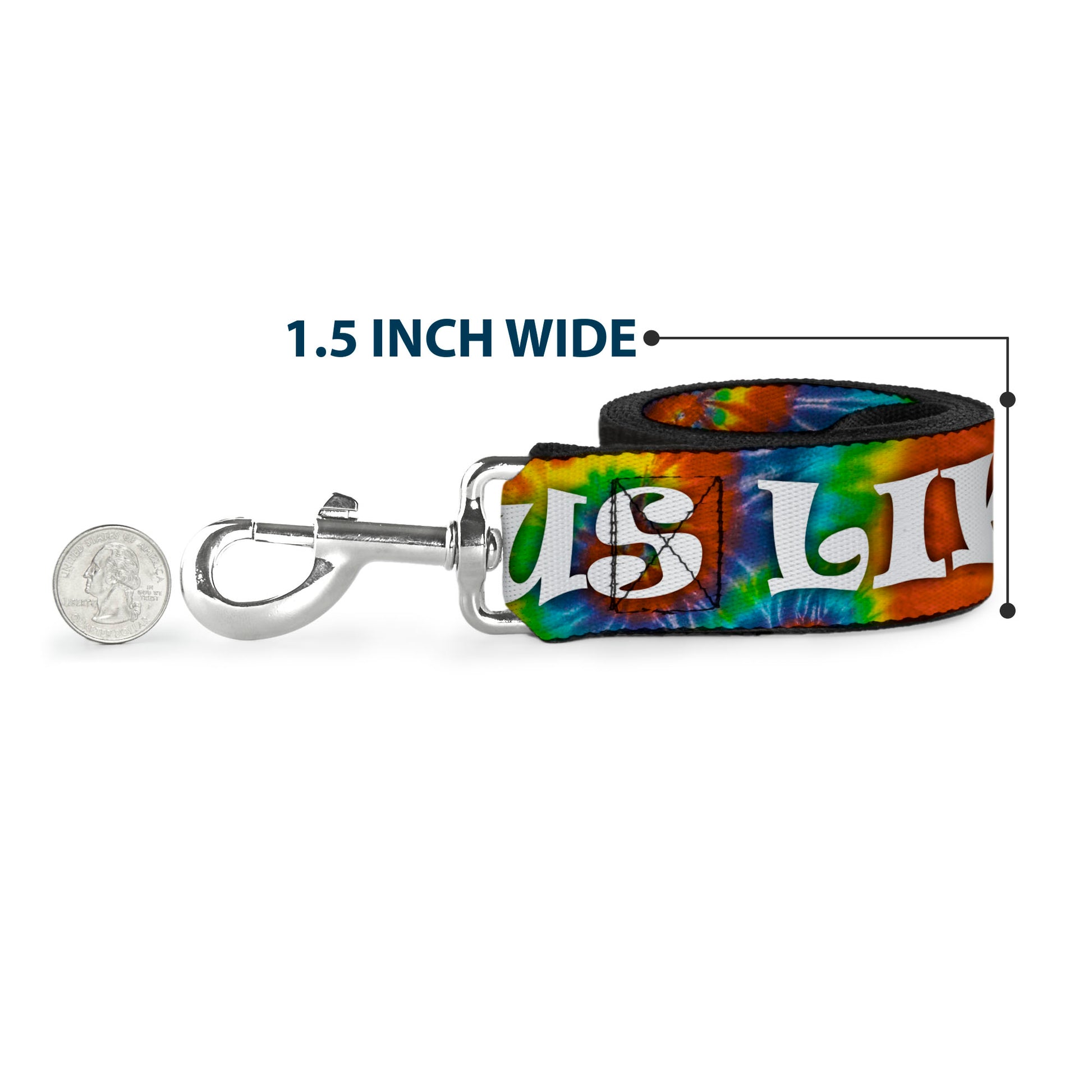 Buckle-Down Dog Leash - ONE OF US LIKES GRASS/Tie Dye Multi Color/White Dog Leashes Buckle-Down