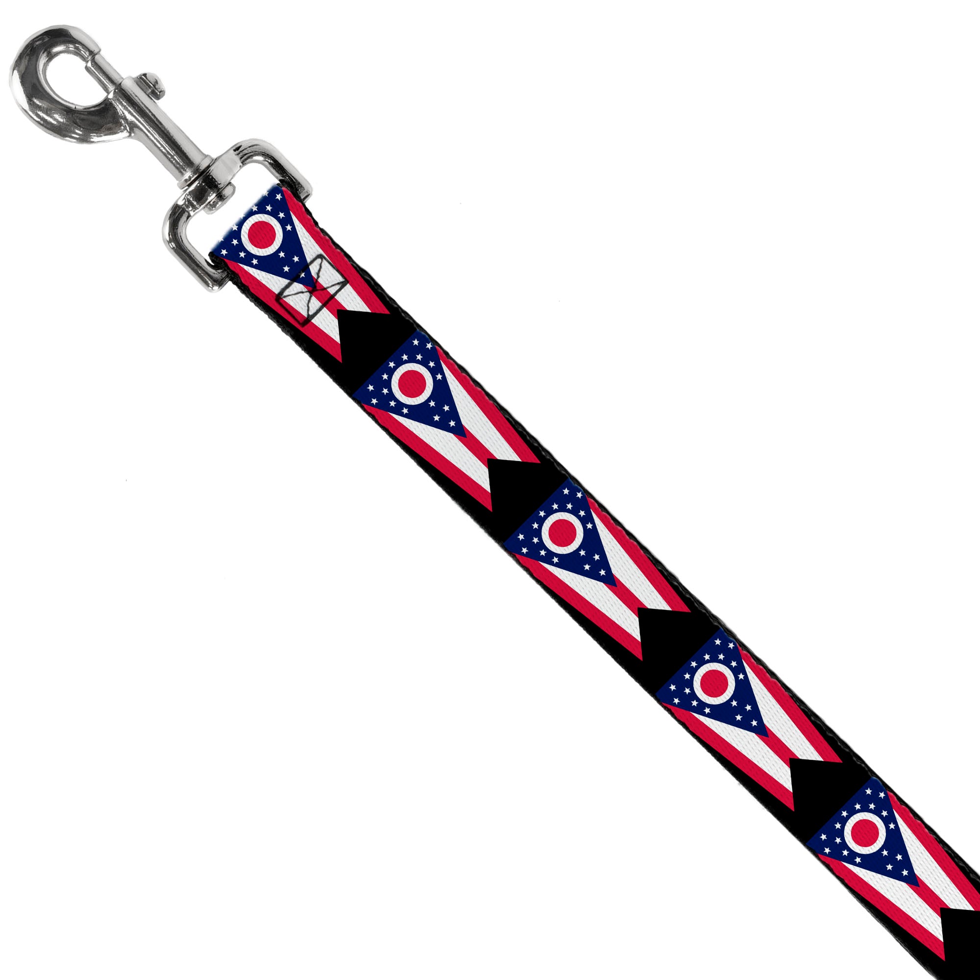 Dog Leash - Ohio Flag Repeat Black Dog Leashes Buckle-Down