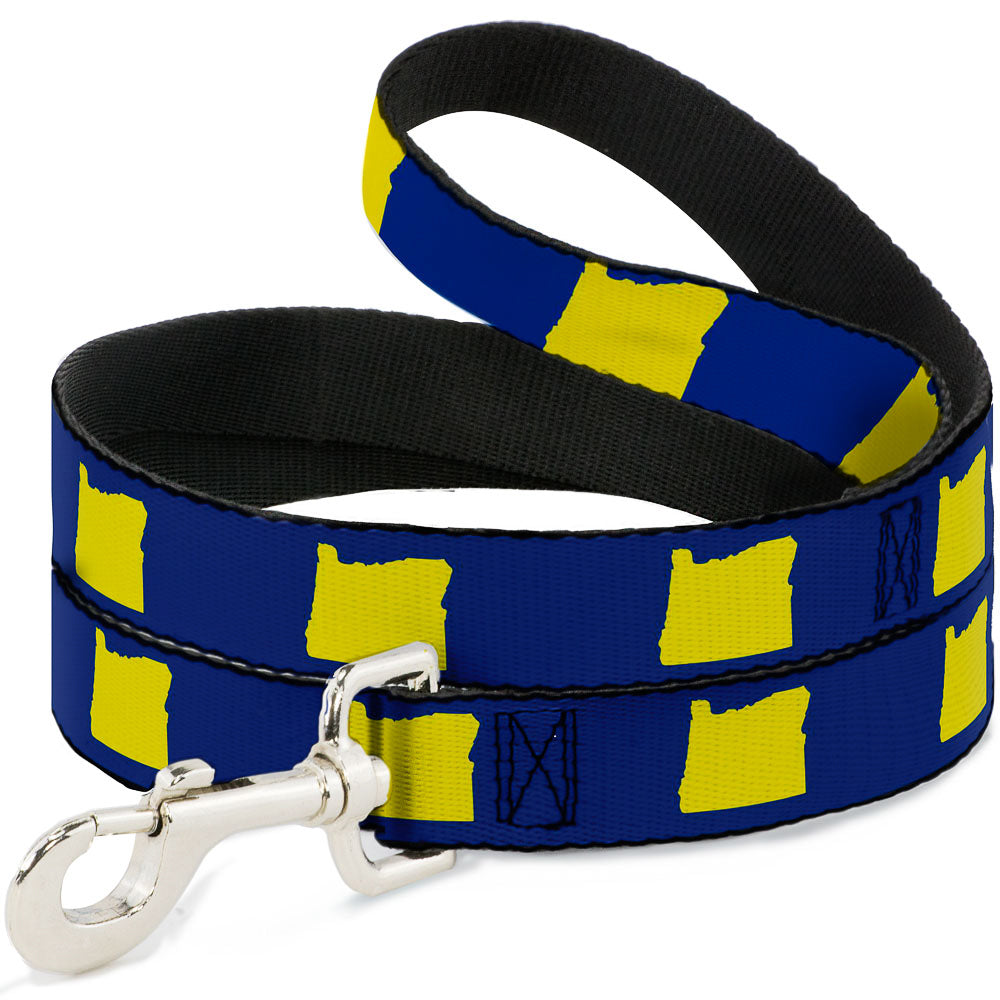 Dog Leash - Oregon State Silhouette Blue/Yellow Dog Leashes Buckle-Down