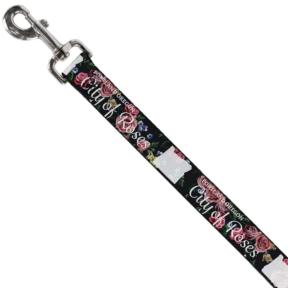 Dog Leash - Oregon Silhouette/PORTLAND OREGON-CITY OF ROSES Roses/White Dog Leashes Buckle-Down