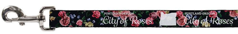 Dog Leash - Oregon Silhouette/PORTLAND OREGON-CITY OF ROSES Roses/White Dog Leashes Buckle-Down