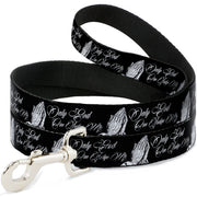 Dog Leash - ONLY GOD CAN JUDGE ME Script/Praying Hands Black/White Dog Leashes Buckle-Down