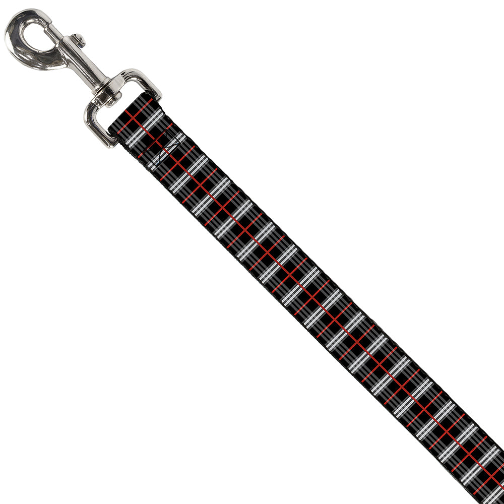 Dog Leash - Plaid Black/Red Dog Leashes Buckle-Down