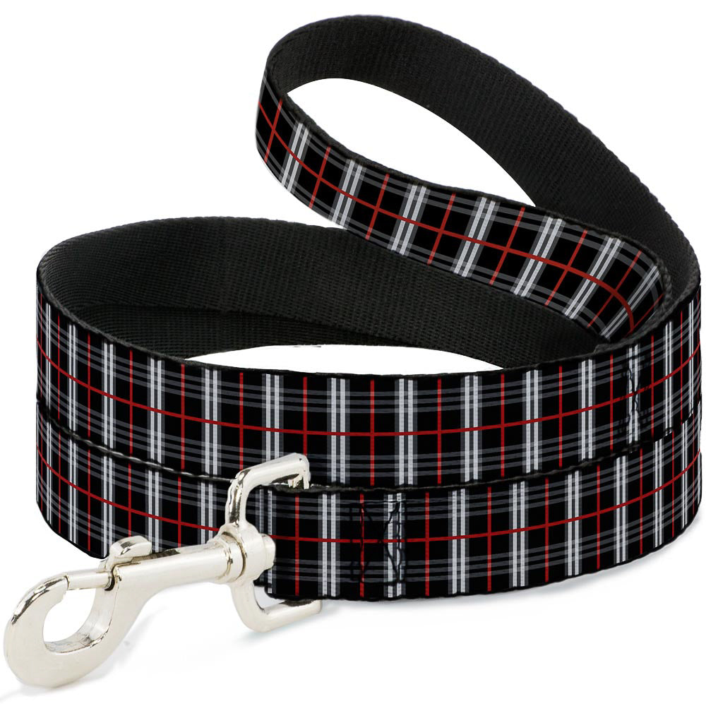 Dog Leash - Plaid Black/Red Dog Leashes Buckle-Down