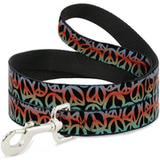 Dog Leash - Peace Black/Multi Color Dog Leashes Buckle-Down