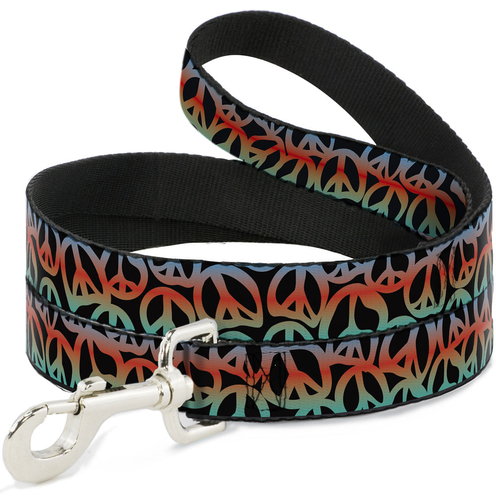Dog Leash - Peace Black/Multi Color Dog Leashes Buckle-Down