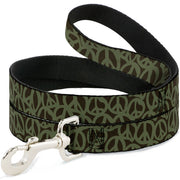 Dog Leash - Peace Brown/Olive Dog Leashes Buckle-Down