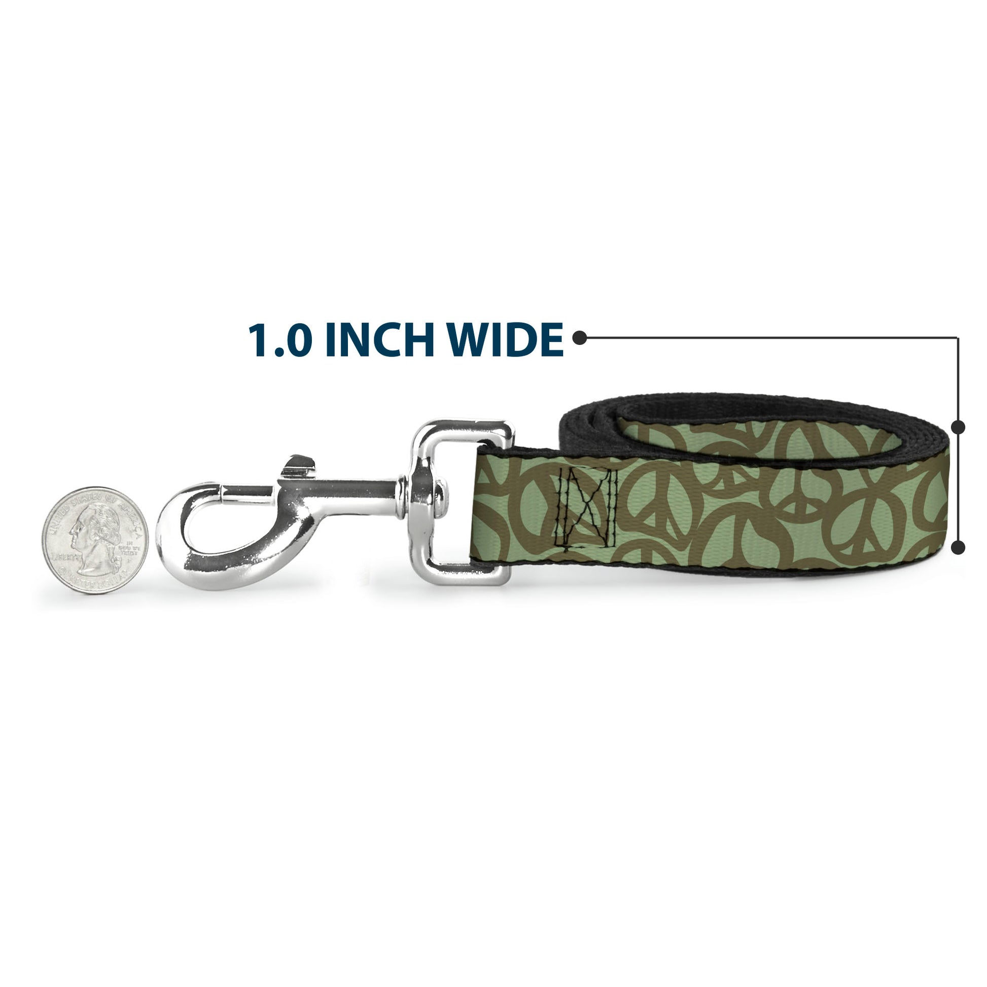 Dog Leash - Peace Sage/Olive Dog Leashes Buckle-Down