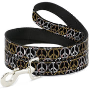 Dog Leash - Peace Black/Animal Prints Dog Leashes Buckle-Down