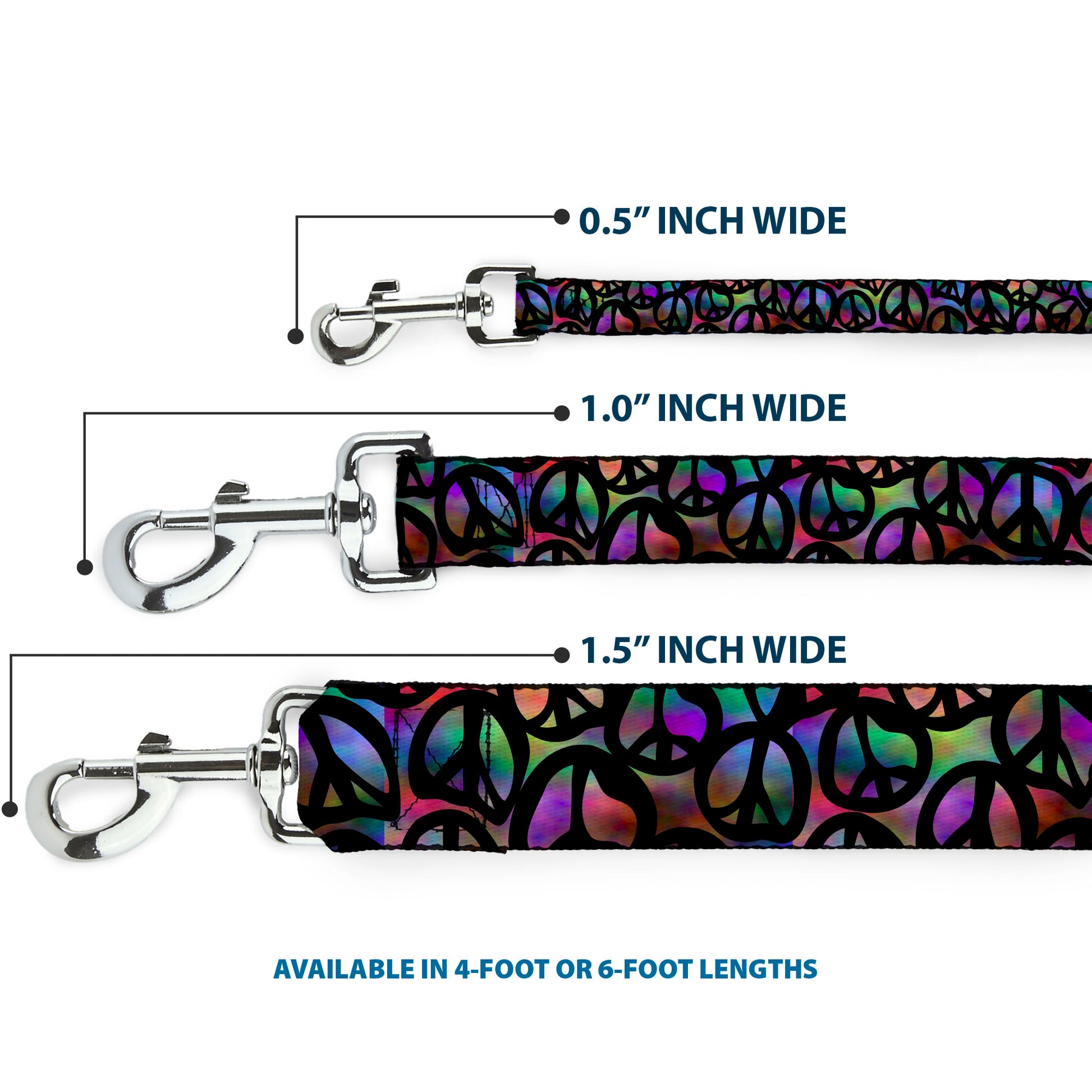 Dog Leash - Peace Psychedelic Dog Leashes Buckle-Down