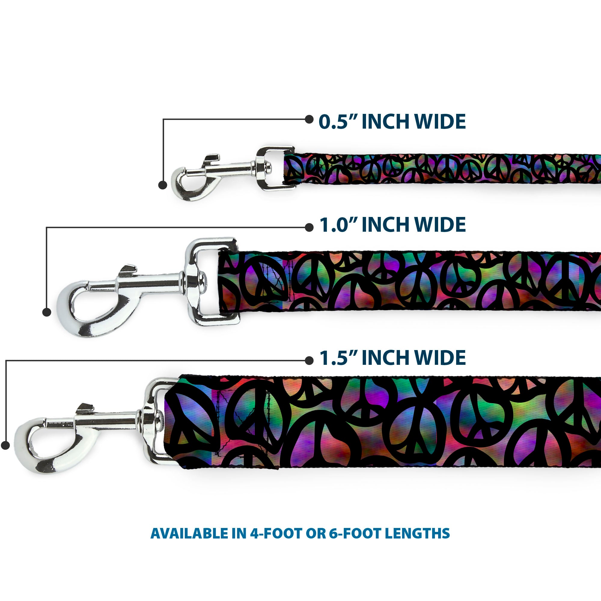 Dog Leash - Peace Psychedelic Dog Leashes Buckle-Down