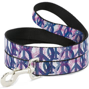 Dog Leash - Peace Mixed White/Blue/Pink Dog Leashes Buckle-Down