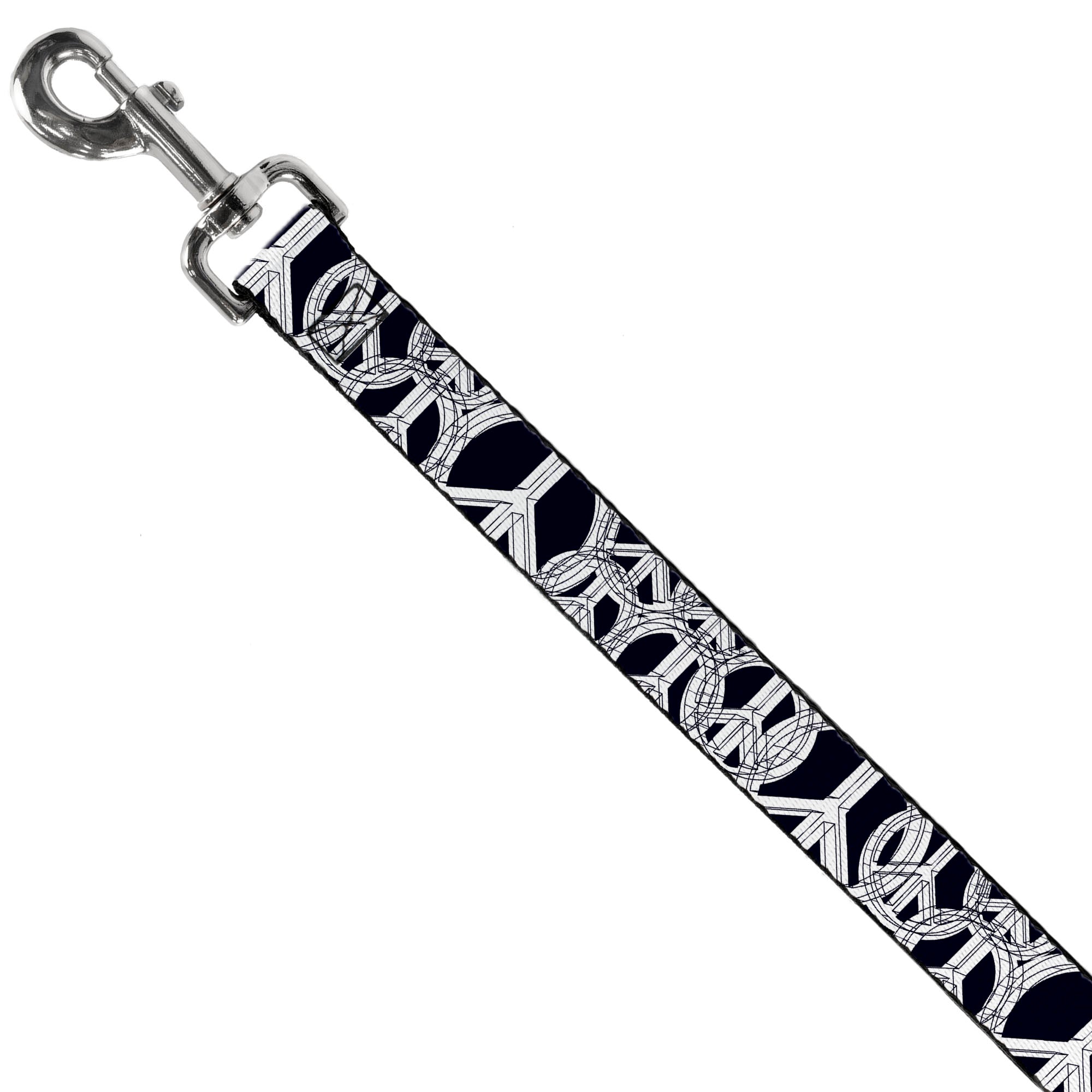 Dog Leash - Peace Sketch Black/White Dog Leashes Buckle-Down