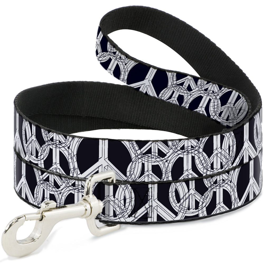 Dog Leash - Peace Sketch Black/White Dog Leashes Buckle-Down