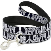 Dog Leash - Peace Sketch Black/White Dog Leashes Buckle-Down