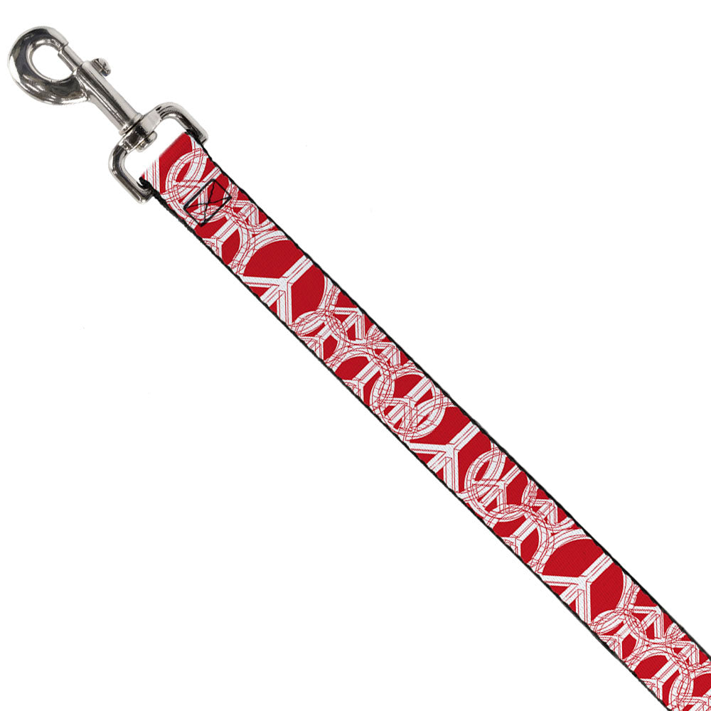 Dog Leash - Peace Sketch Red/White Dog Leashes Buckle-Down