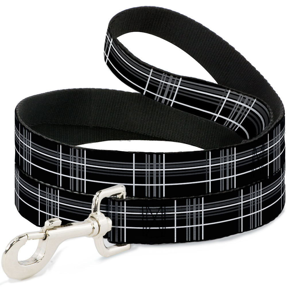 Dog Leash - Plaid Black/Gray Dog Leashes Buckle-Down