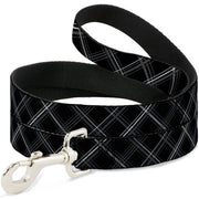 Dog Leash - Plaid X Black/Gray Dog Leashes Buckle-Down