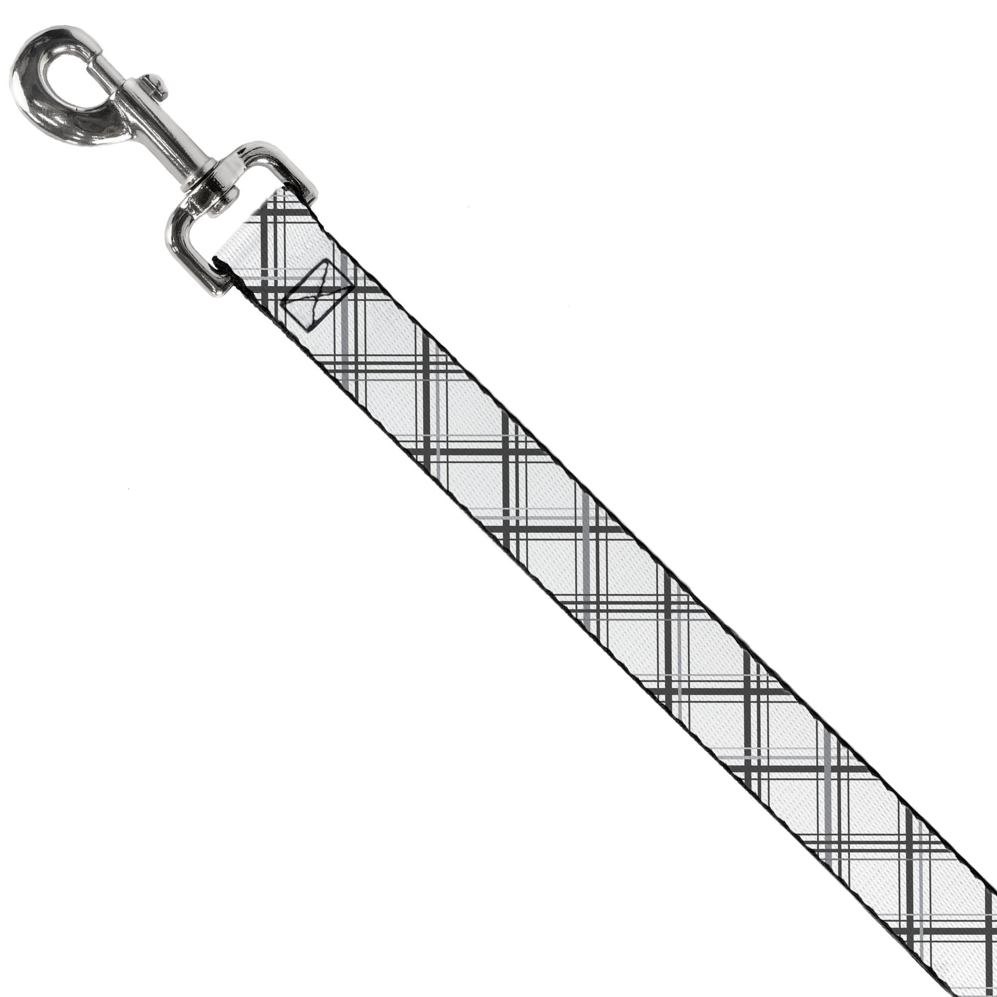 Dog Leash - Plaid X White/Gray Dog Leashes Buckle-Down