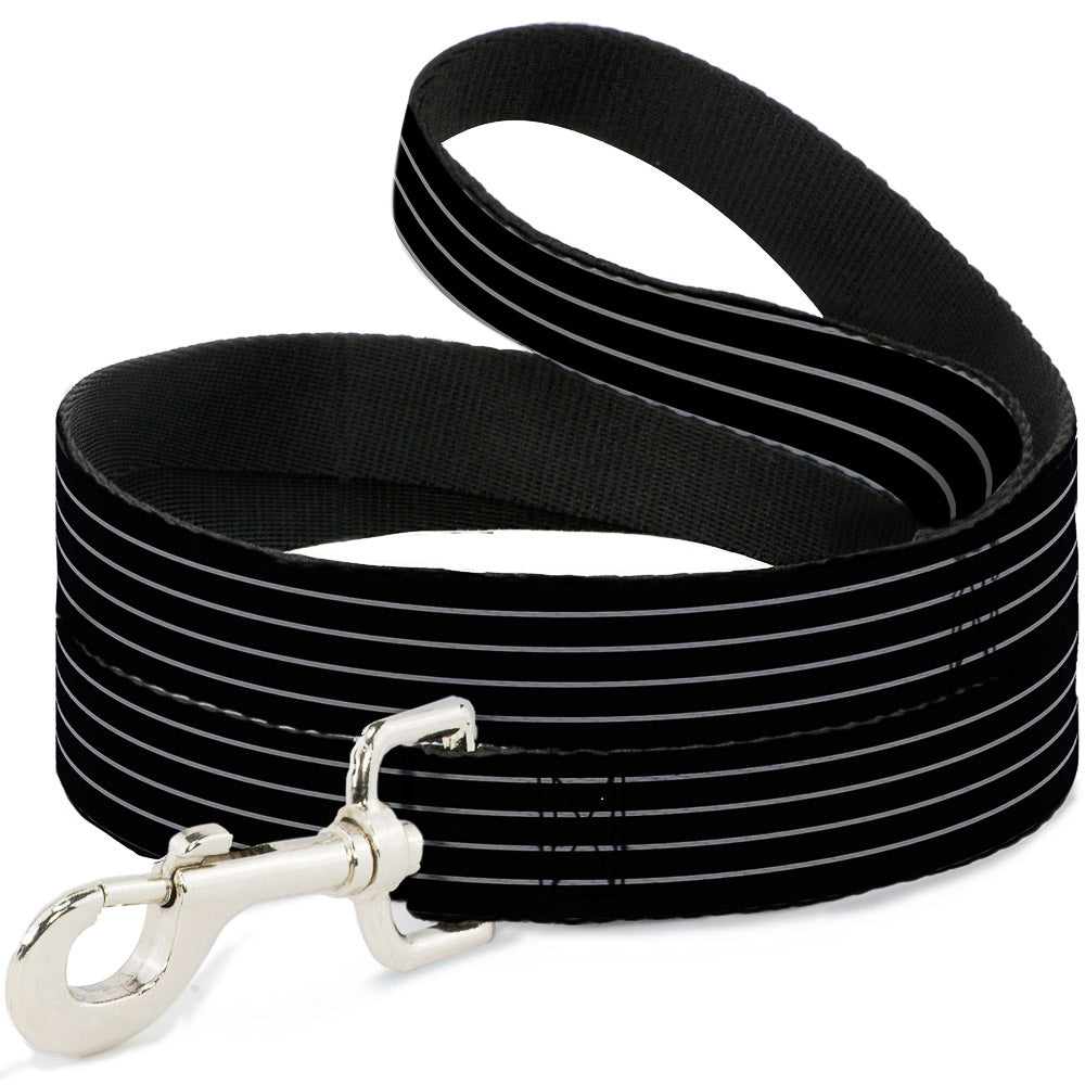 Dog Leash - Pinstripes Black/Gray Dog Leashes Buckle-Down