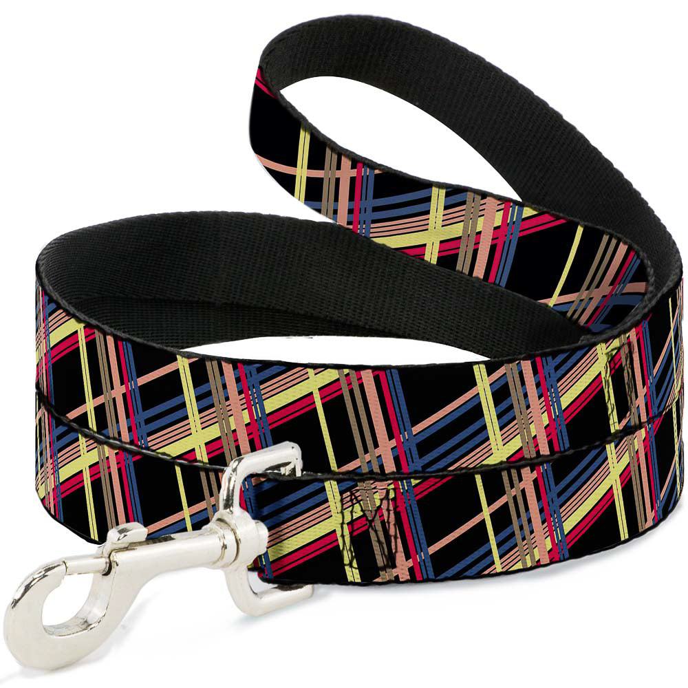 Dog Leash - Plaid Black/Yellow/Red/Blue/Orange Dog Leashes Buckle-Down
