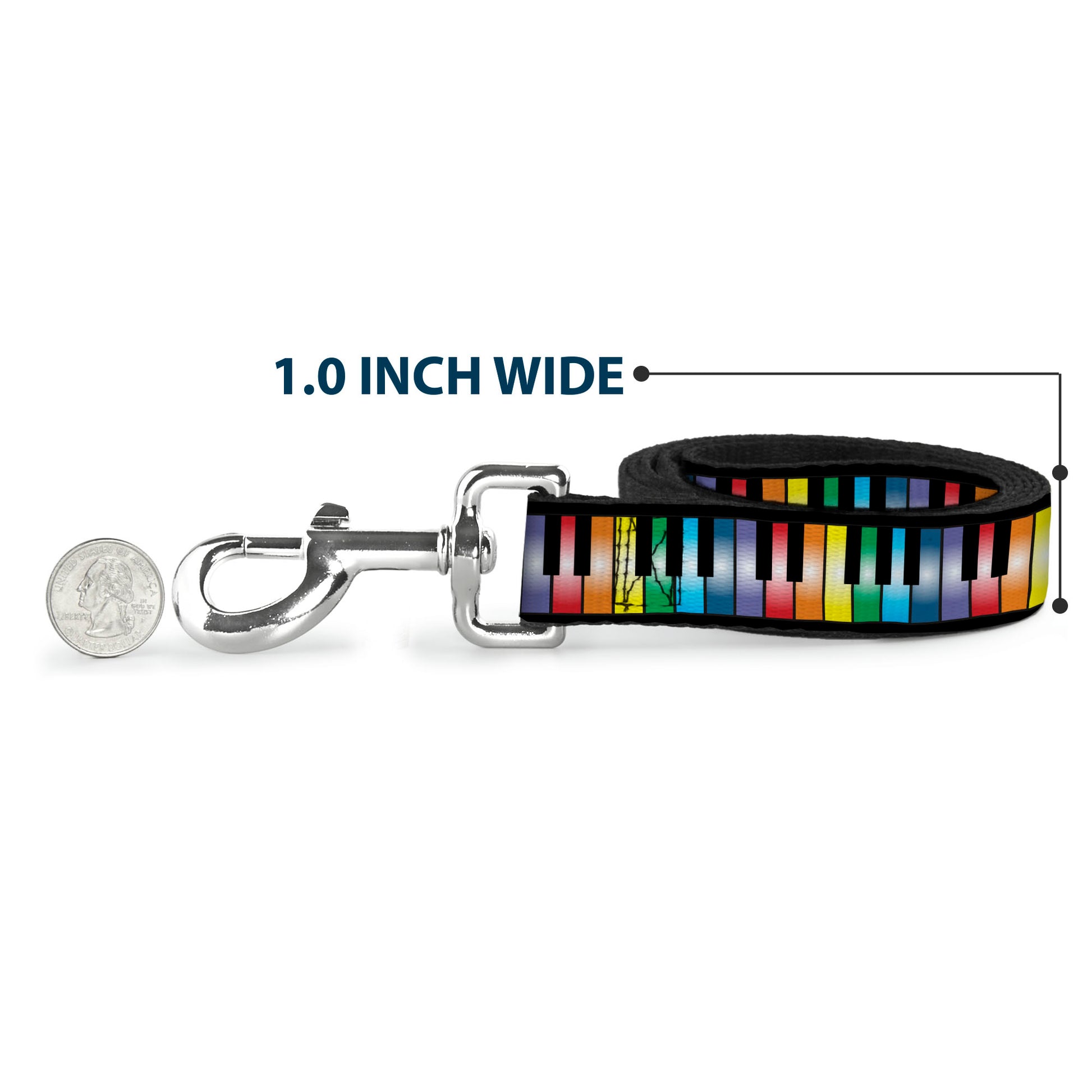 Dog Leash - Piano Keys Rainbow Dog Leashes Buckle-Down