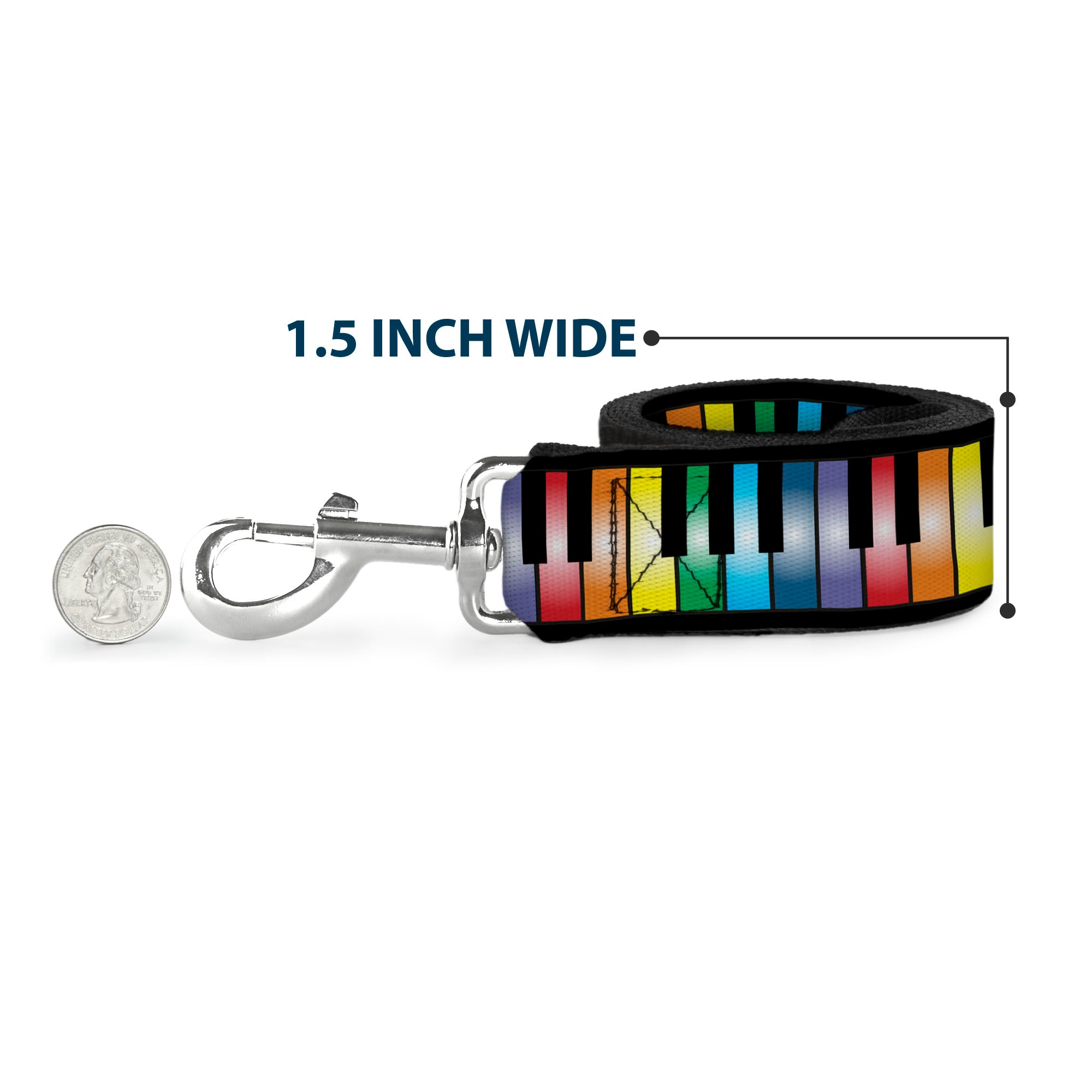 Dog Leash - Piano Keys Rainbow Dog Leashes Buckle-Down