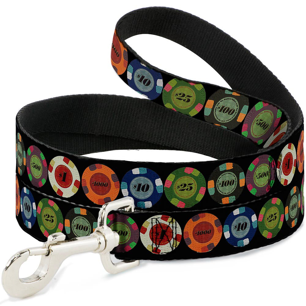 Dog Leash - Poker Chips 1 Dog Leashes Buckle-Down