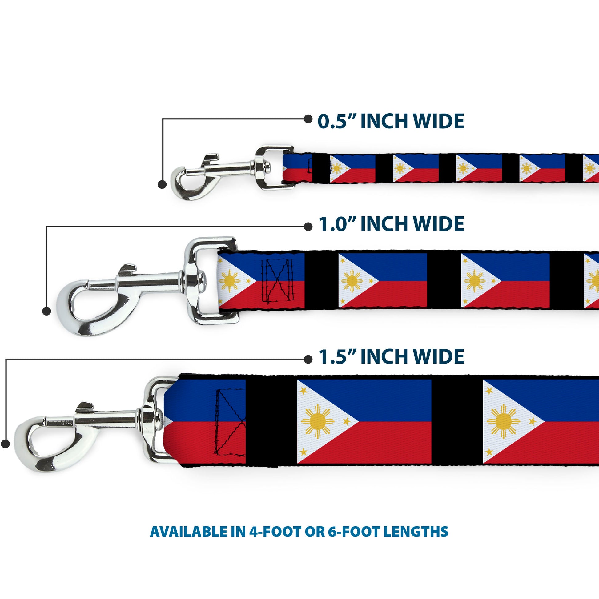 Dog Leash - Philippines Flags Dog Leashes Buckle-Down