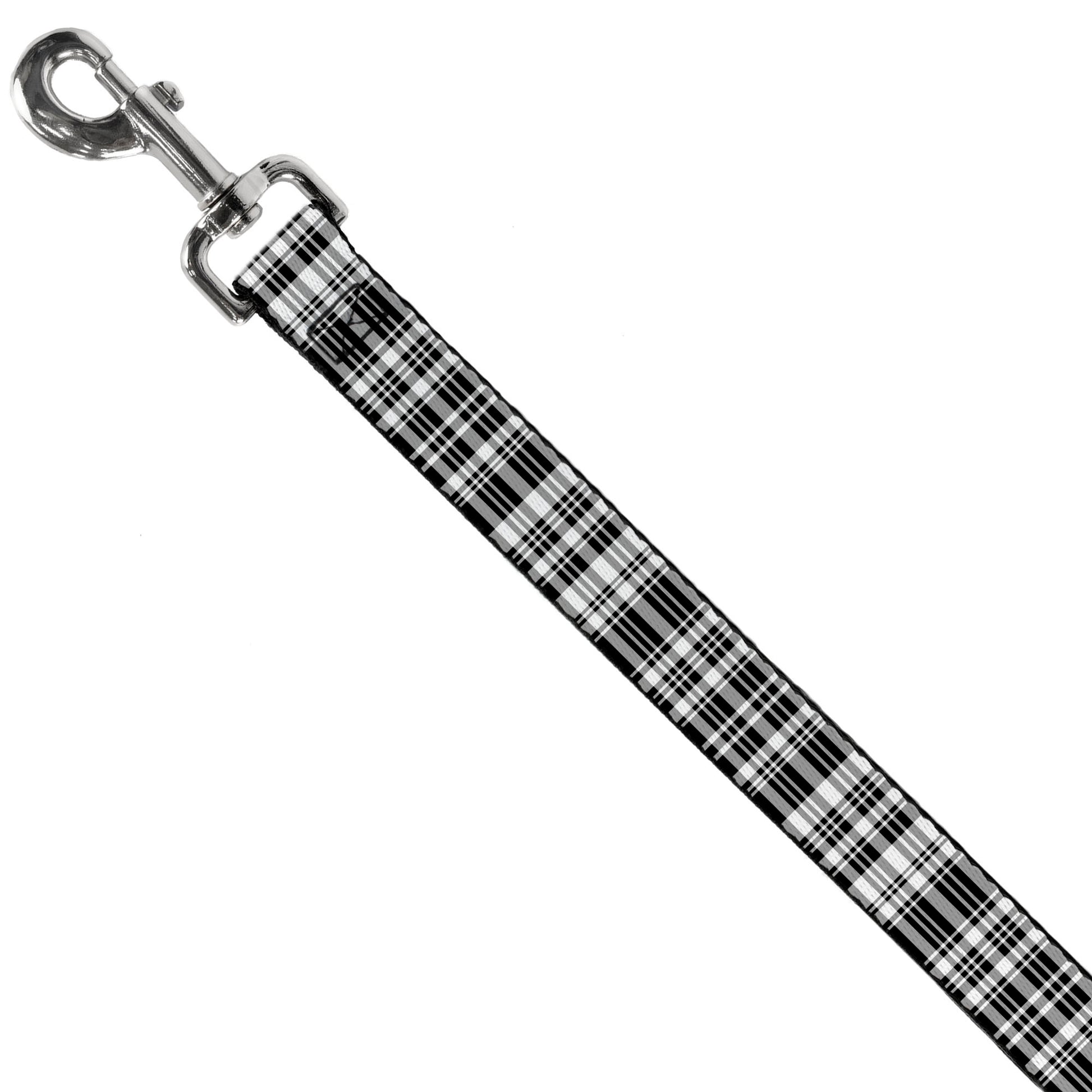 Dog Leash - Plaid Black/White Dog Leashes Buckle-Down