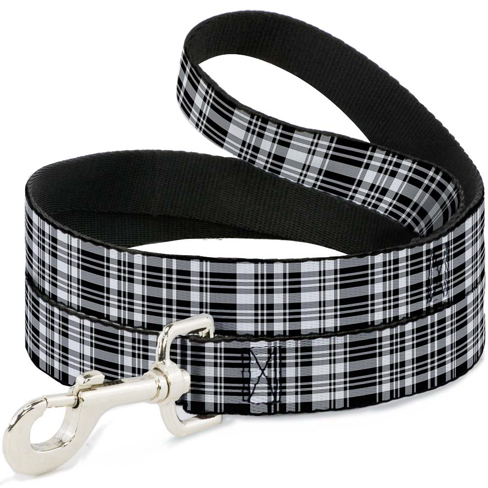 Dog Leash - Plaid Black/White Dog Leashes Buckle-Down