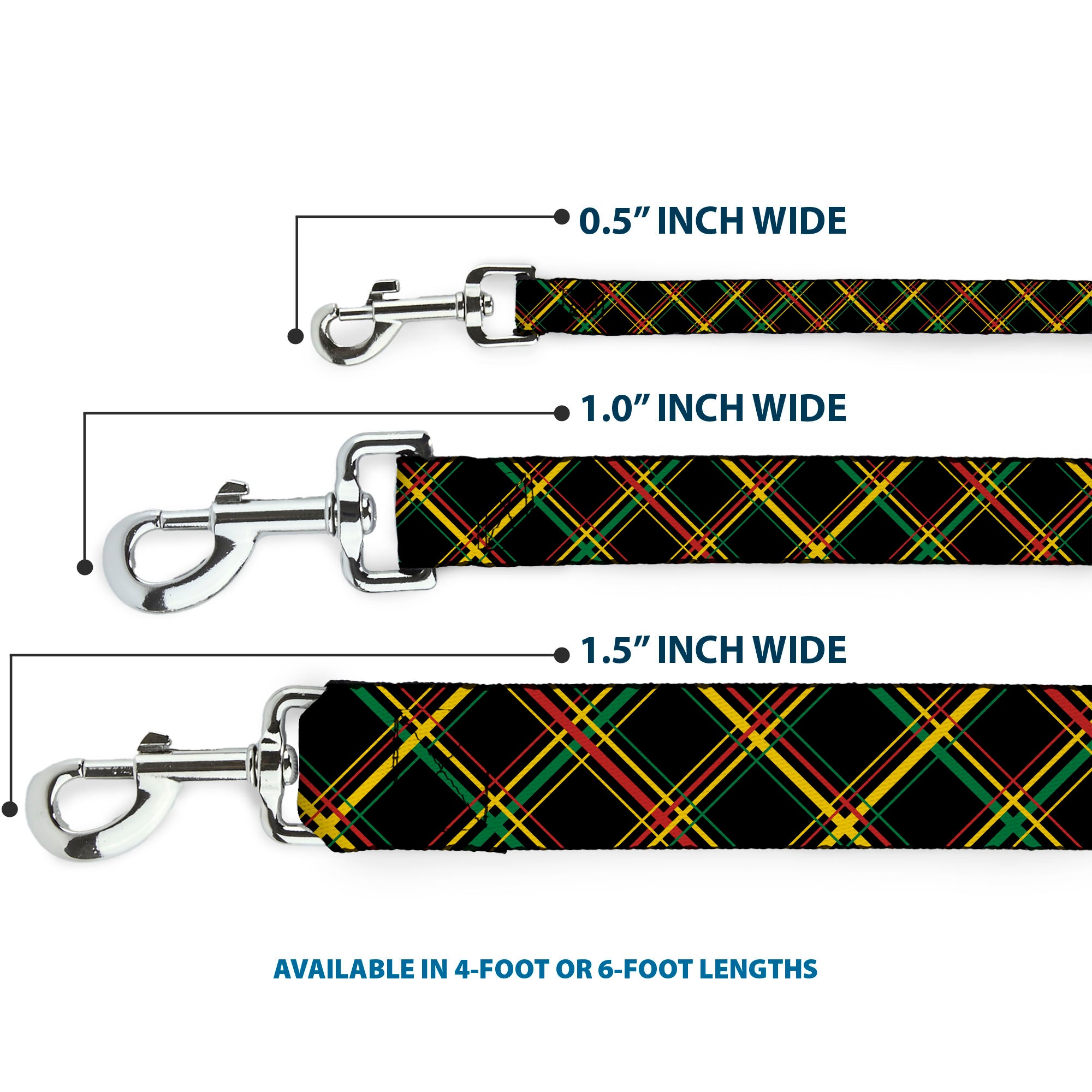 Dog Leash - Plaid X Rasta Dog Leashes Buckle-Down