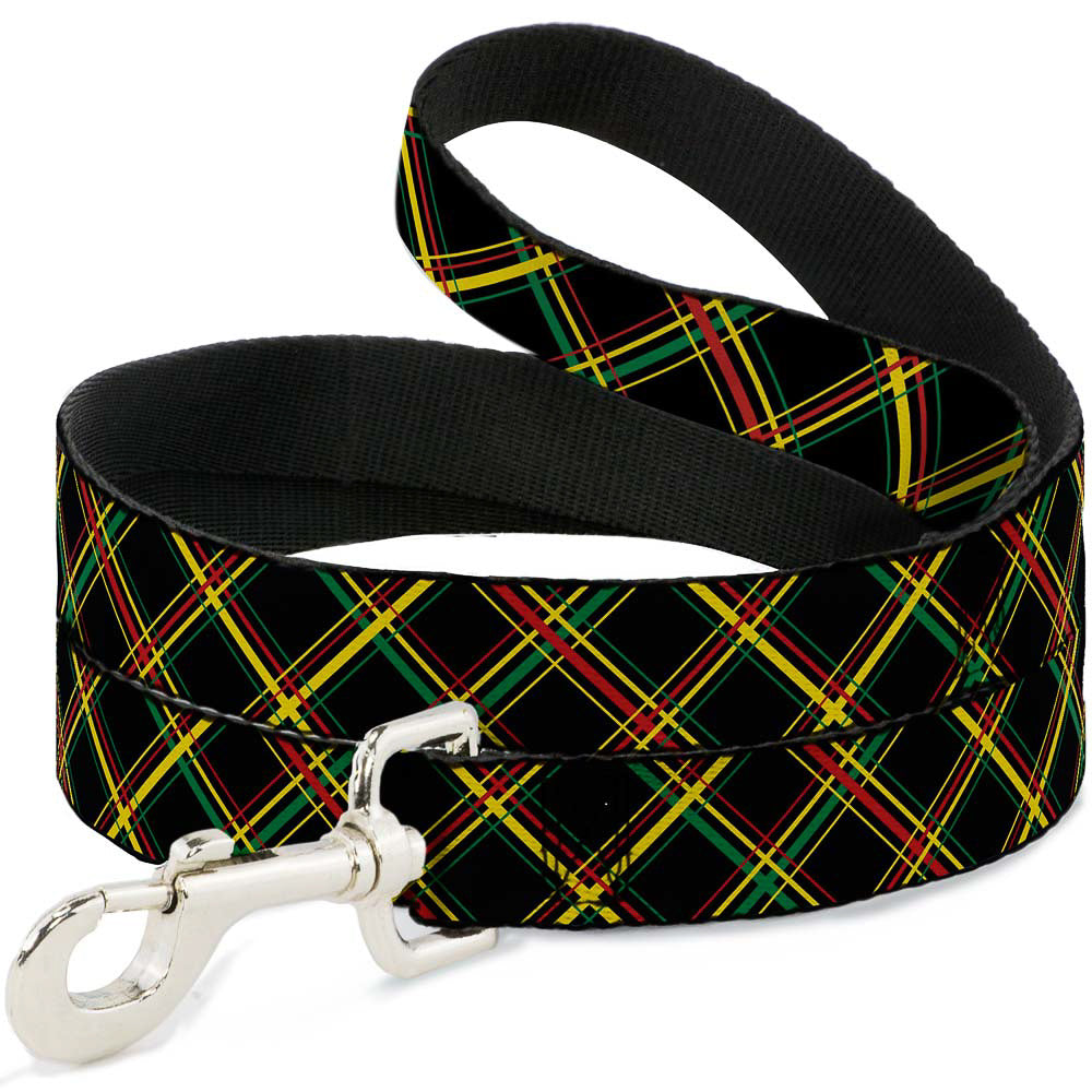 Dog Leash - Plaid X Rasta Dog Leashes Buckle-Down
