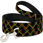 Dog Leash - Plaid X Rasta Dog Leashes Buckle-Down