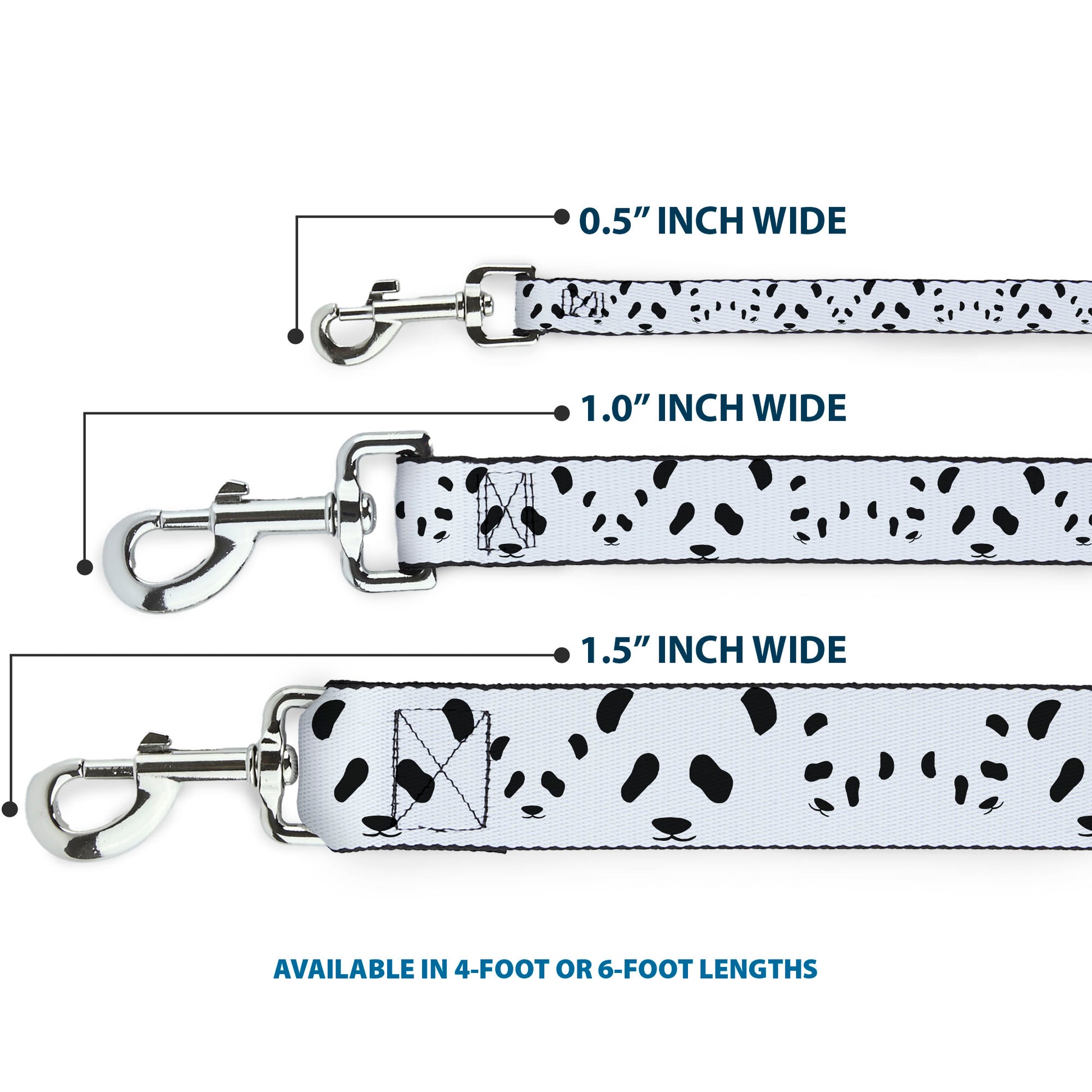Dog Leash - Panda Bear Spots Dog Leashes Buckle-Down