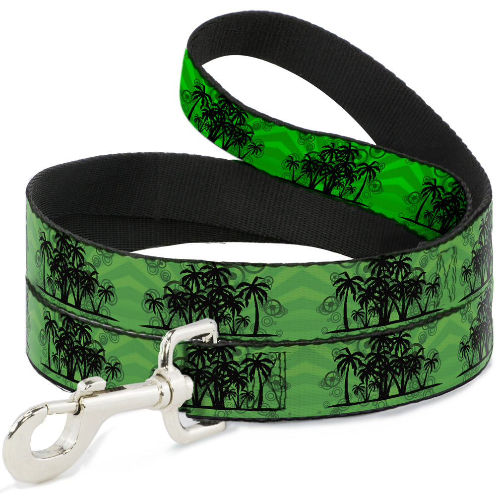 Dog Leash - Palm Trees/Rings Greens/Blacks Dog Leashes Buckle-Down