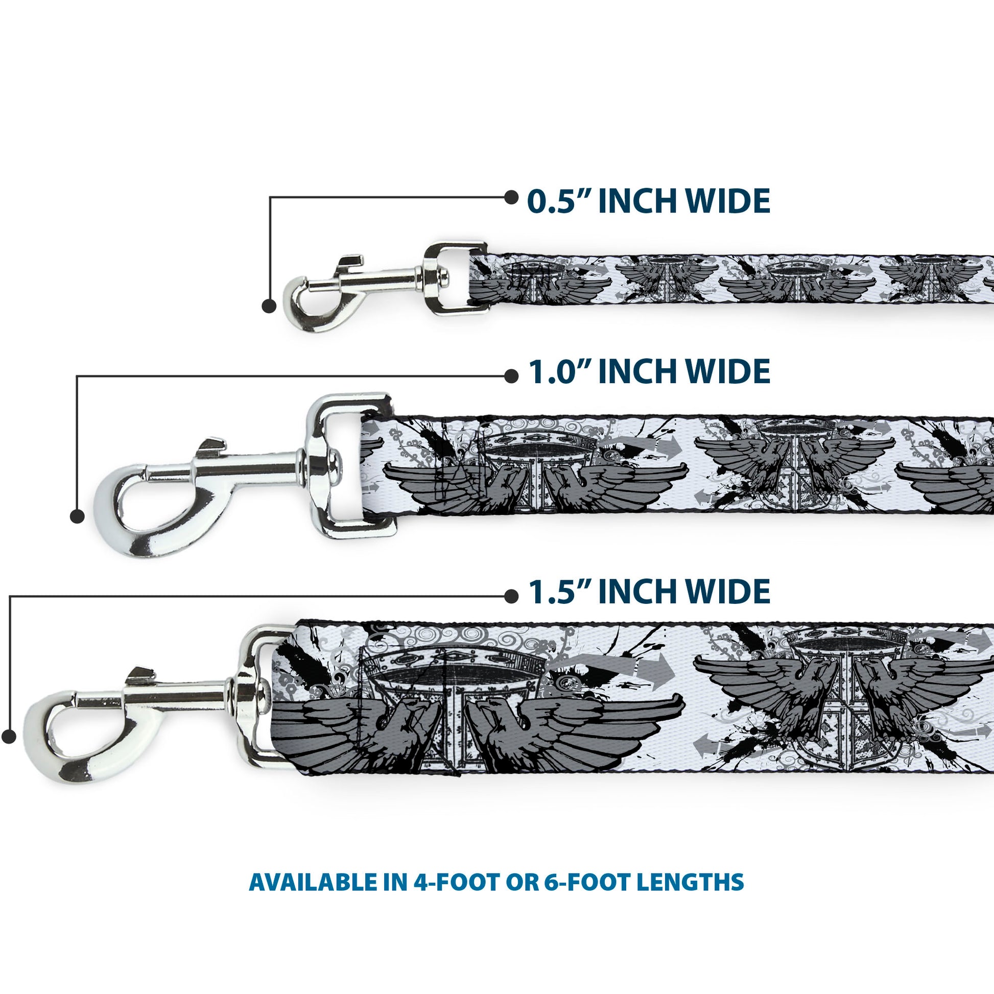 Dog Leash - Phoenix Shield White Dog Leashes Buckle-Down