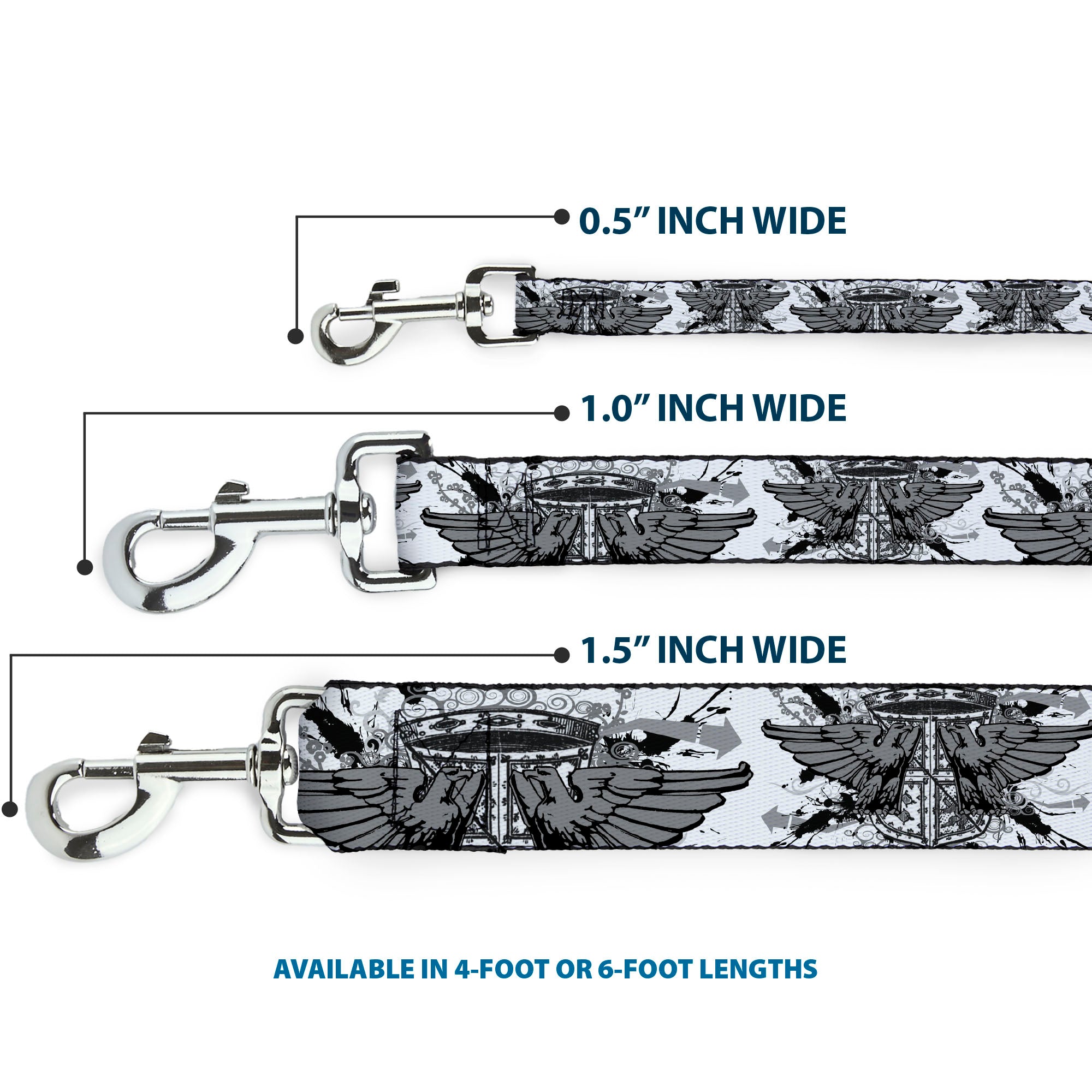 Dog Leash - Phoenix Shield White Dog Leashes Buckle-Down