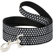 Dog Leash - Paw Print Black/White Dog Leashes Buckle-Down