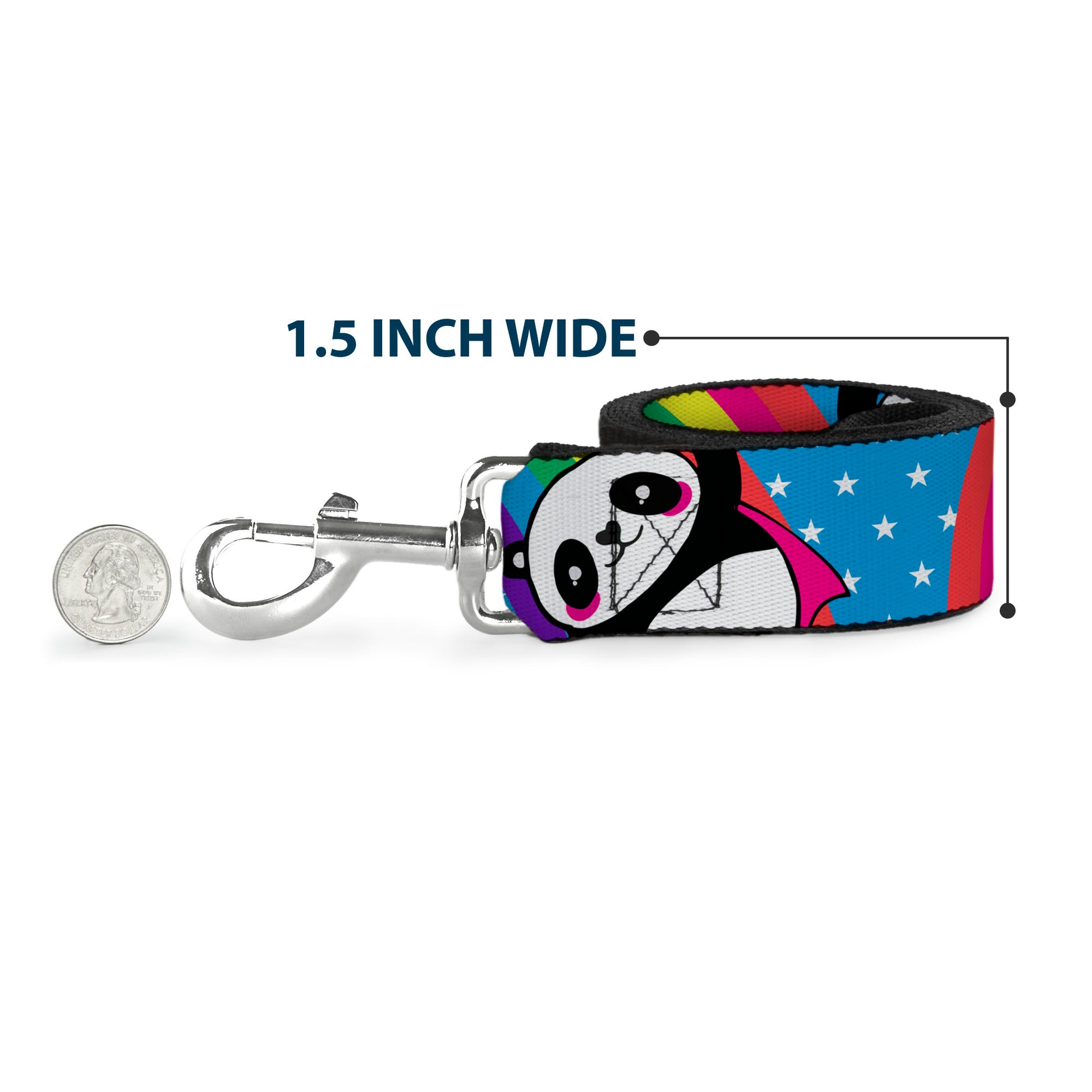 Dog Leash - Pandas & Rainbows w/Stars Dog Leashes Buckle-Down