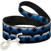 Dog Leash - Plaid X Gradient Black/White/Blue Dog Leashes Buckle-Down