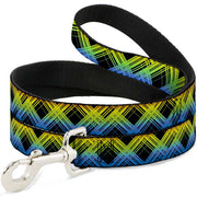 Dog Leash - Plaid X Gradient Black/Orange/Green/Blue Dog Leashes Buckle-Down