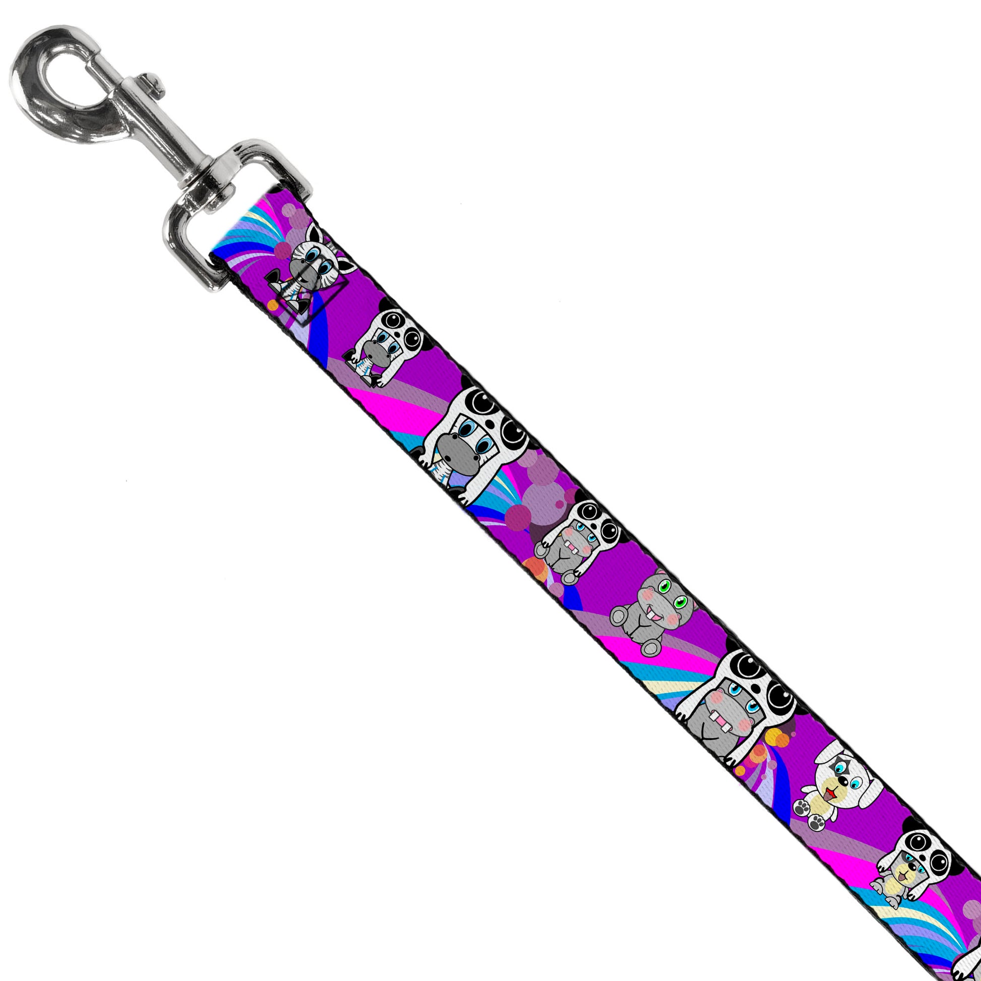 Dog Leash - Panda Hat Animals w/Bright Color Burst Dog Leashes Buckle-Down