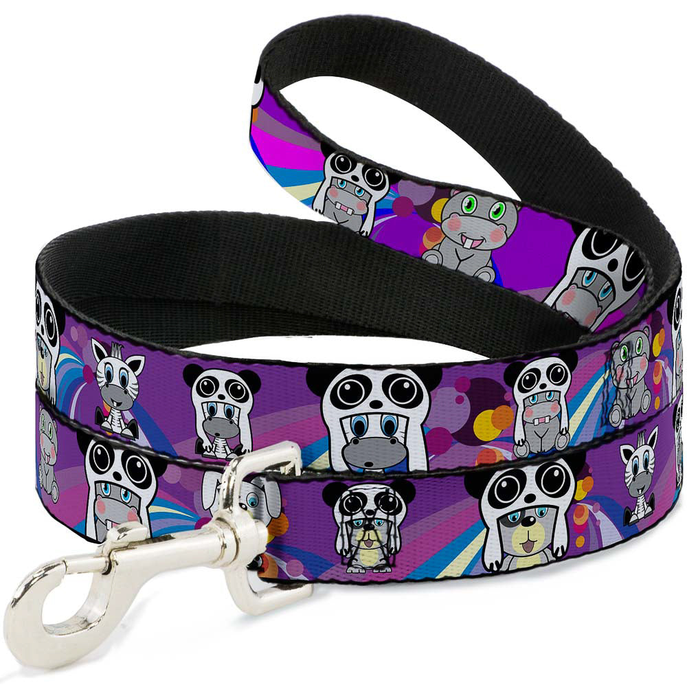 Dog Leash - Panda Hat Animals w/Bright Color Burst Dog Leashes Buckle-Down