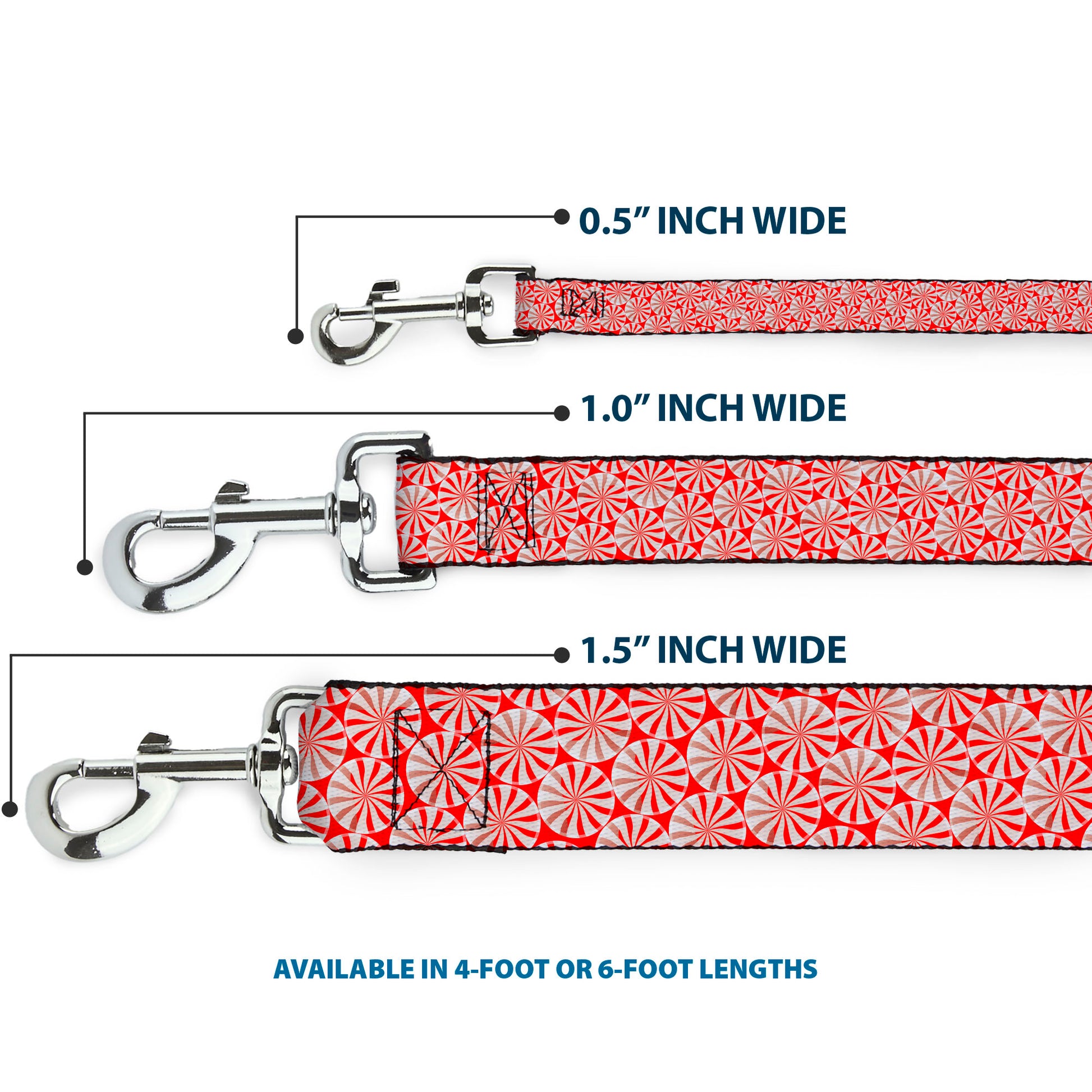 Dog Leash - Peppermint Candies Dog Leashes Buckle-Down