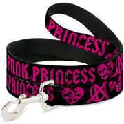 Dog Leash - Punk Princess Black/Fuchsia Dog Leashes Buckle-Down