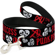 Dog Leash - Punk Princess Black/Red/White Dog Leashes Buckle-Down