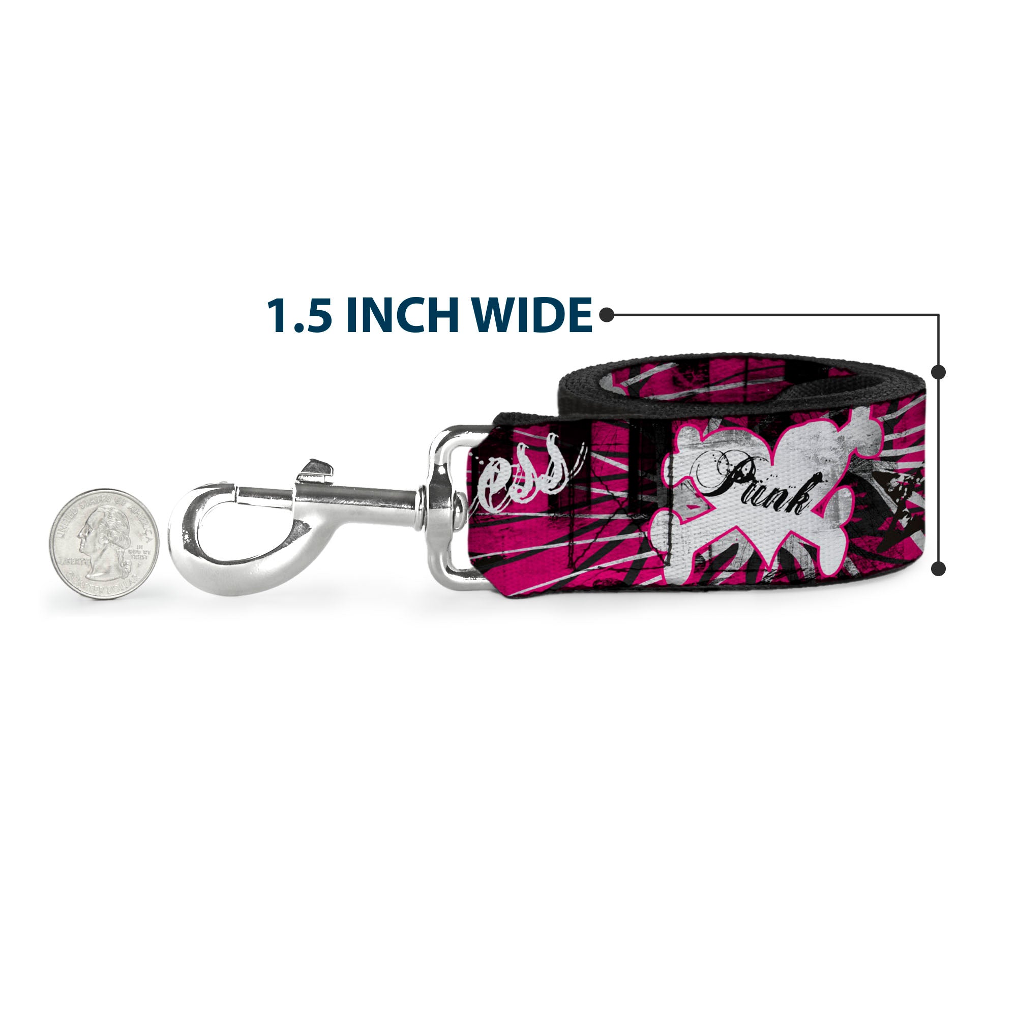 Dog Leash - Punk Princess w/Piano Keys Dog Leashes Buckle-Down