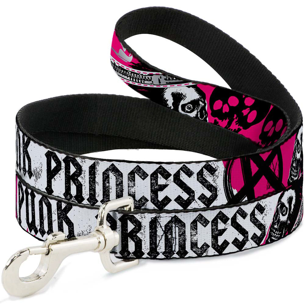 Dog Leash - Punk Princess w/Zippers & Skulls Dog Leashes Buckle-Down